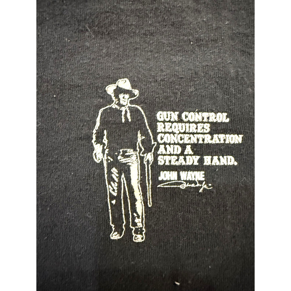John Wayne TShirt Mens XL Black Western Quote Graphic Open Range USA Gorpcore - Picture 3 of 7